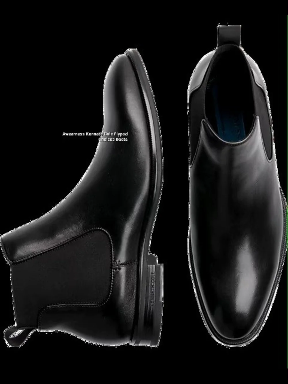 Kenneth Cole Black Leather Chukka Chelsea Boots
